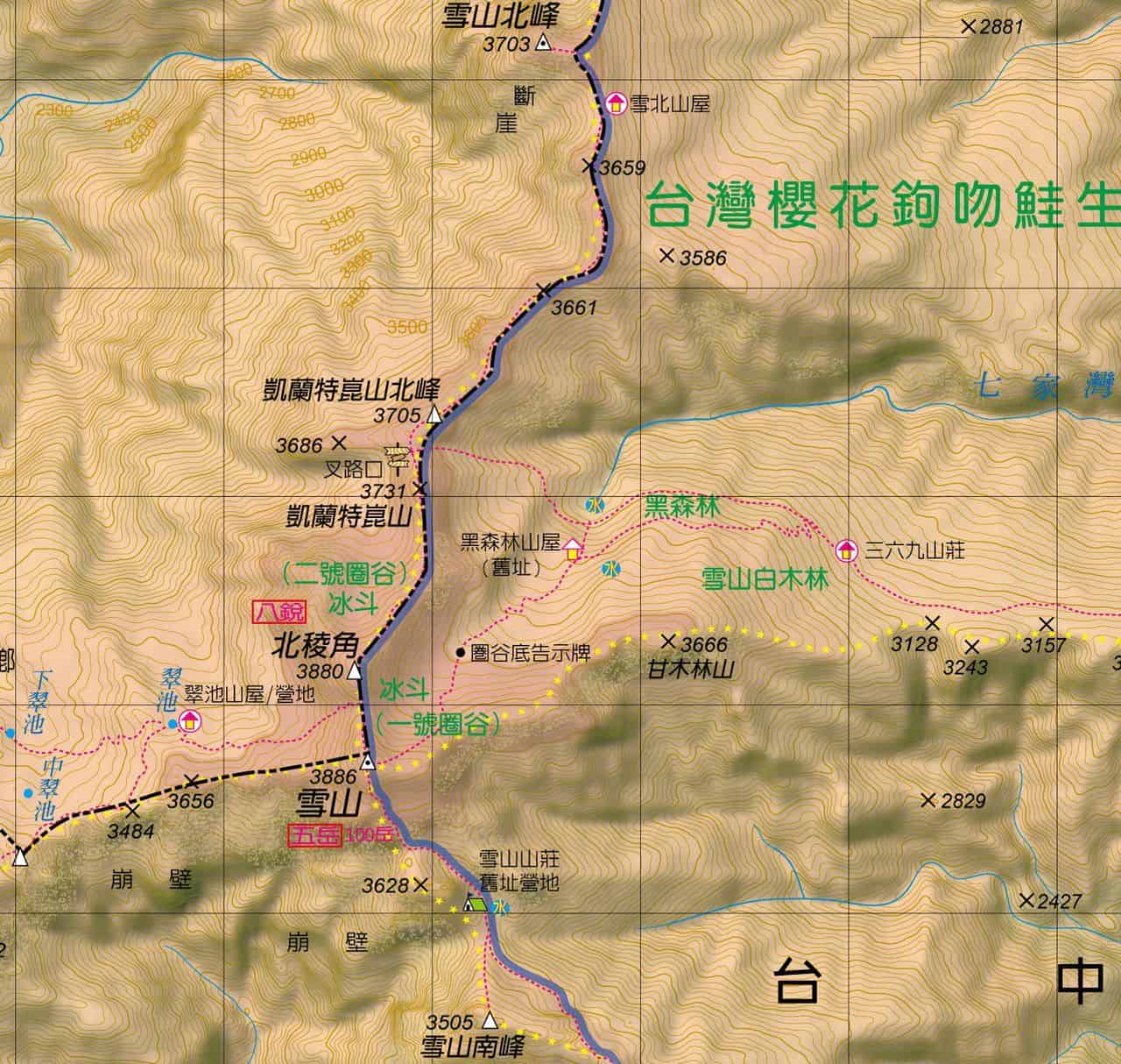 （圖六）節錄自上河文化《台灣地理人文全覽圖─北島》五萬分一地形圖