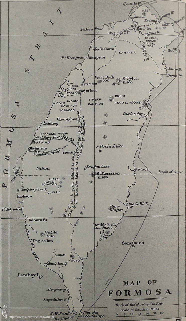 圖⑨ 1882年馬凱查號航線圖