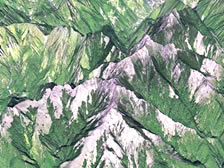 登山地圖：立體衛星影像：玉山山塊