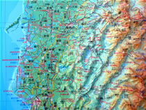 立體地形圖：外傘頂洲．嘉南平原．南橫甲仙