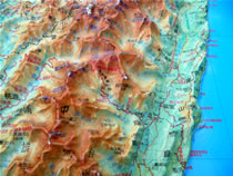 立體地形圖：南橫．花東縱谷、海岸山脈