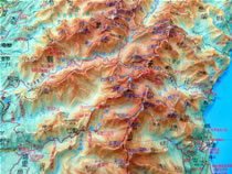 立體地形圖：花蓮．太魯閣．中橫．南湖大山