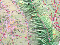 立體地形圖：員林鎮‧八卦山隧道